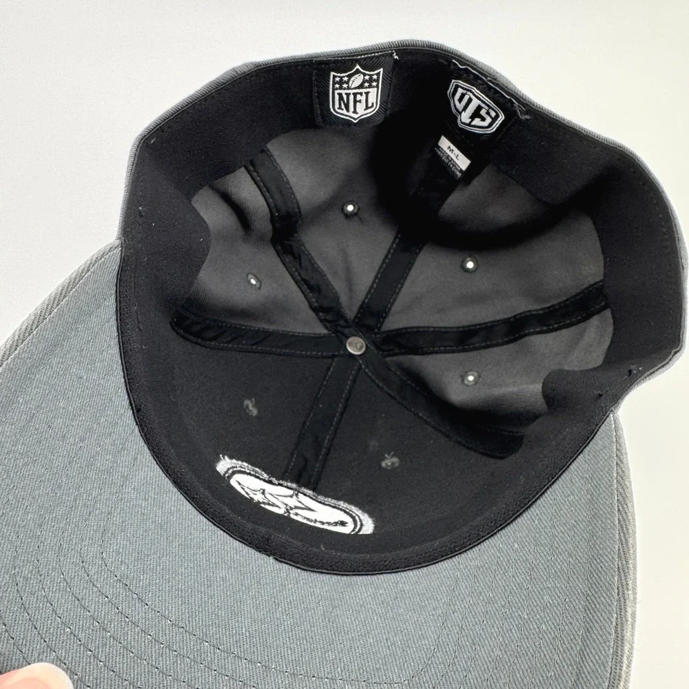 Pittsburgh Steelers OTS Hat Mens M-L Gray Grey NFL Stretch Fit Baseball Cap